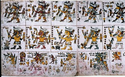 Detail from a Facsimile Copy of a Page of the Codex Borgia Showing the Soul of the Ciuteteoh Appearing After the Sacrifices by Unknown